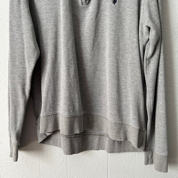 U.S. Polo Mens 1/4 Zip Sweater XXL Cotton Stretch Outdoor Casual Preppy Academia - Picture 4 of 12